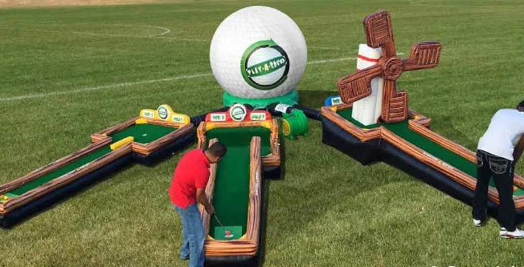 Inflatable Mini Golf Course with Windmill Engine