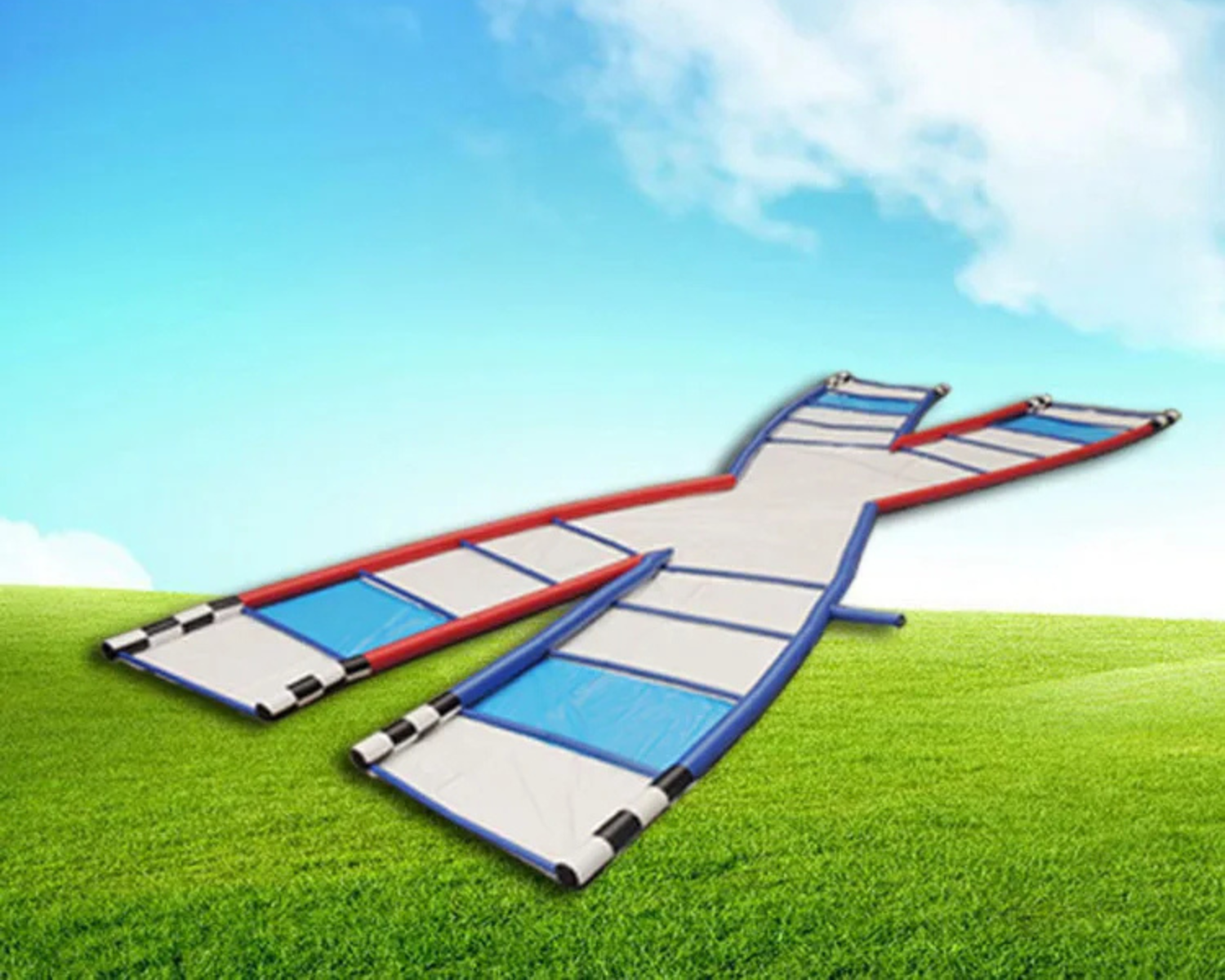 Inflatable Zorb Track for Competitive Rolling Races