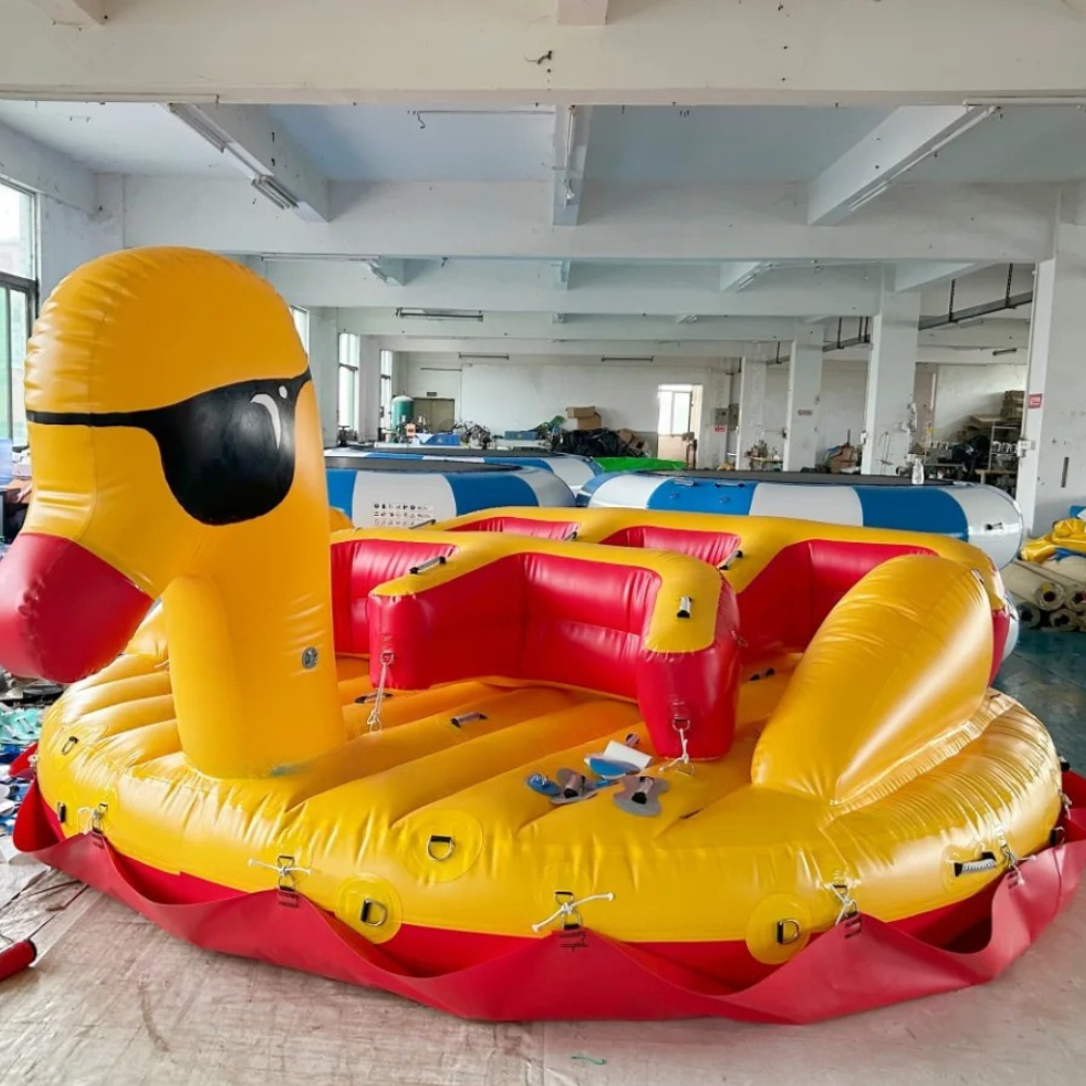 Inflatable Yellow Duck Ski Tube for Winter Fun