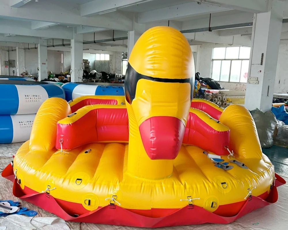 Inflatable Yellow Duck Ski Tube for Winter Fun