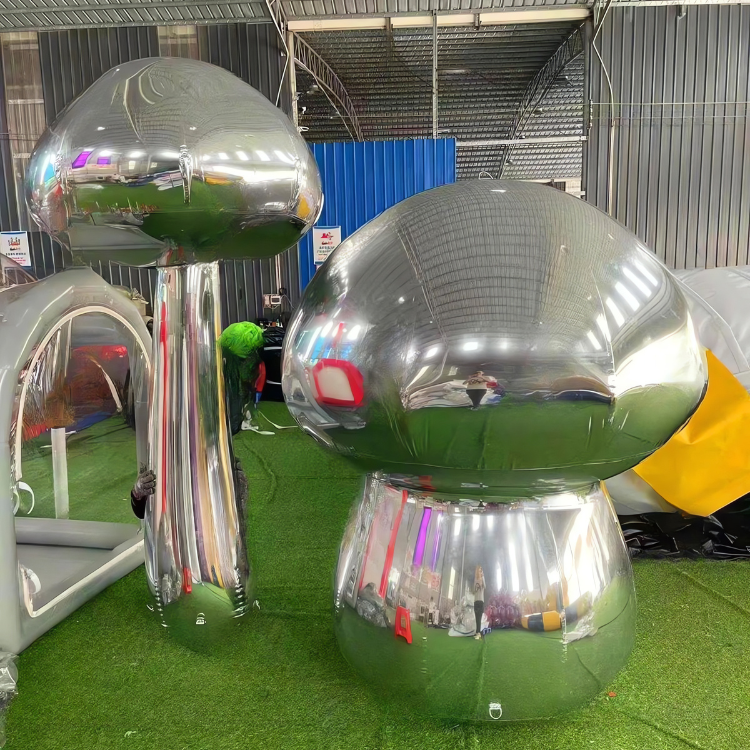 Inflatable Reflective Mushroom Decoration for Events