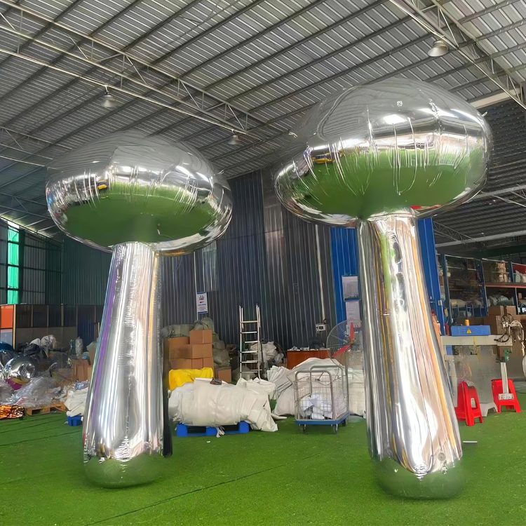 Inflatable Reflective Mushroom Decoration for Events