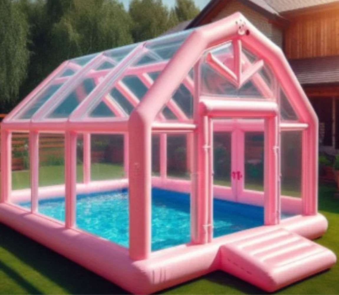 Tente gonflable transparente pour piscine