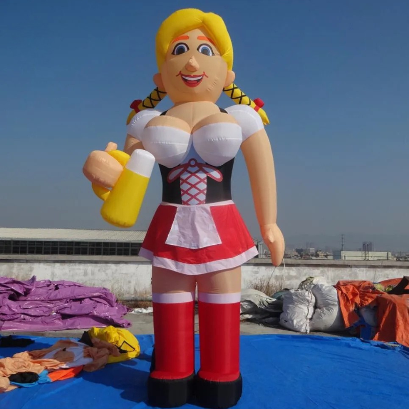 Outdoor Inflatable Waitress Cartoon Advertising