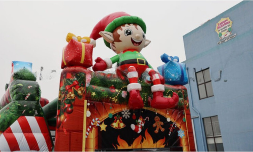 Festive Elf Bounce House Slide Combo