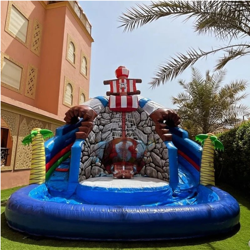 Pirate Themed Inflatable Water Slide Fun