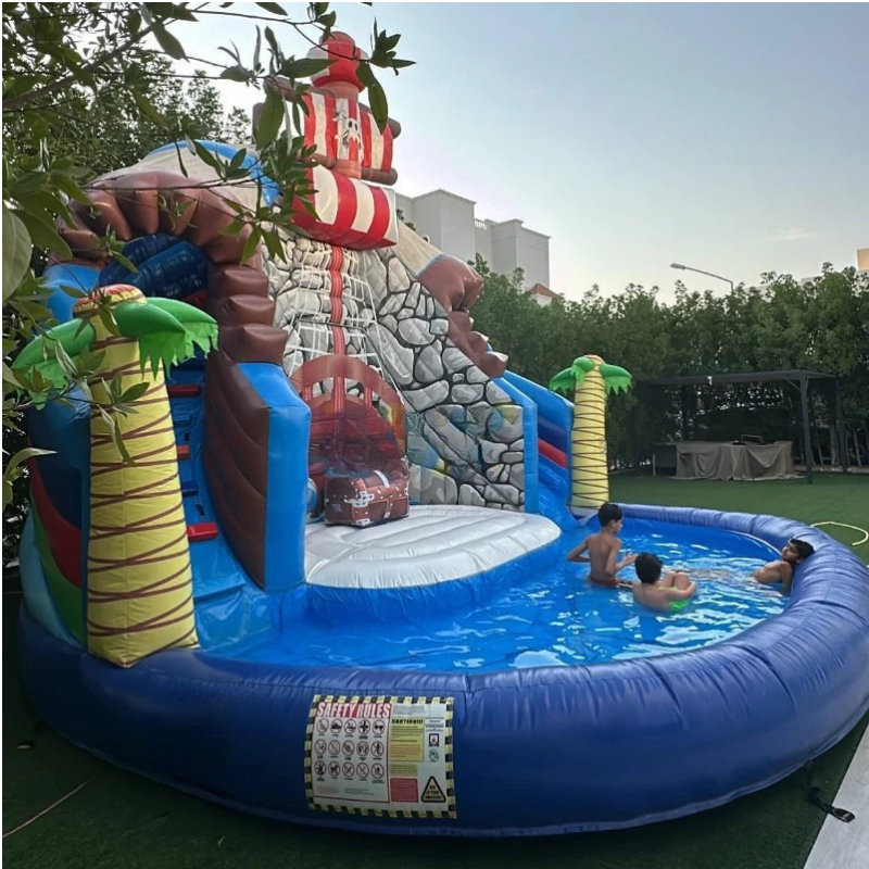 Pirate Themed Inflatable Water Slide Fun