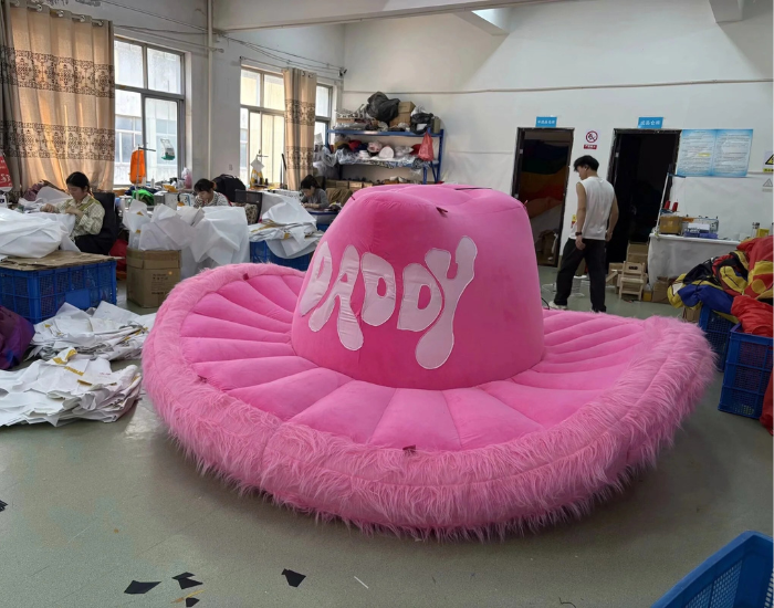 Giant Pink Inflatable Lady Hat Decoration