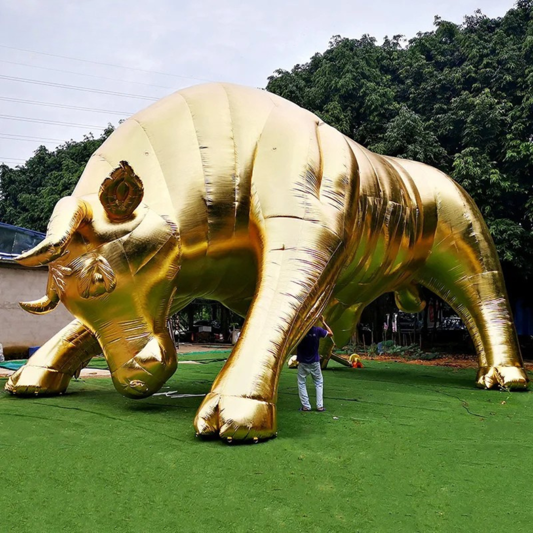 Custom Inflatable Golden Bull for Events