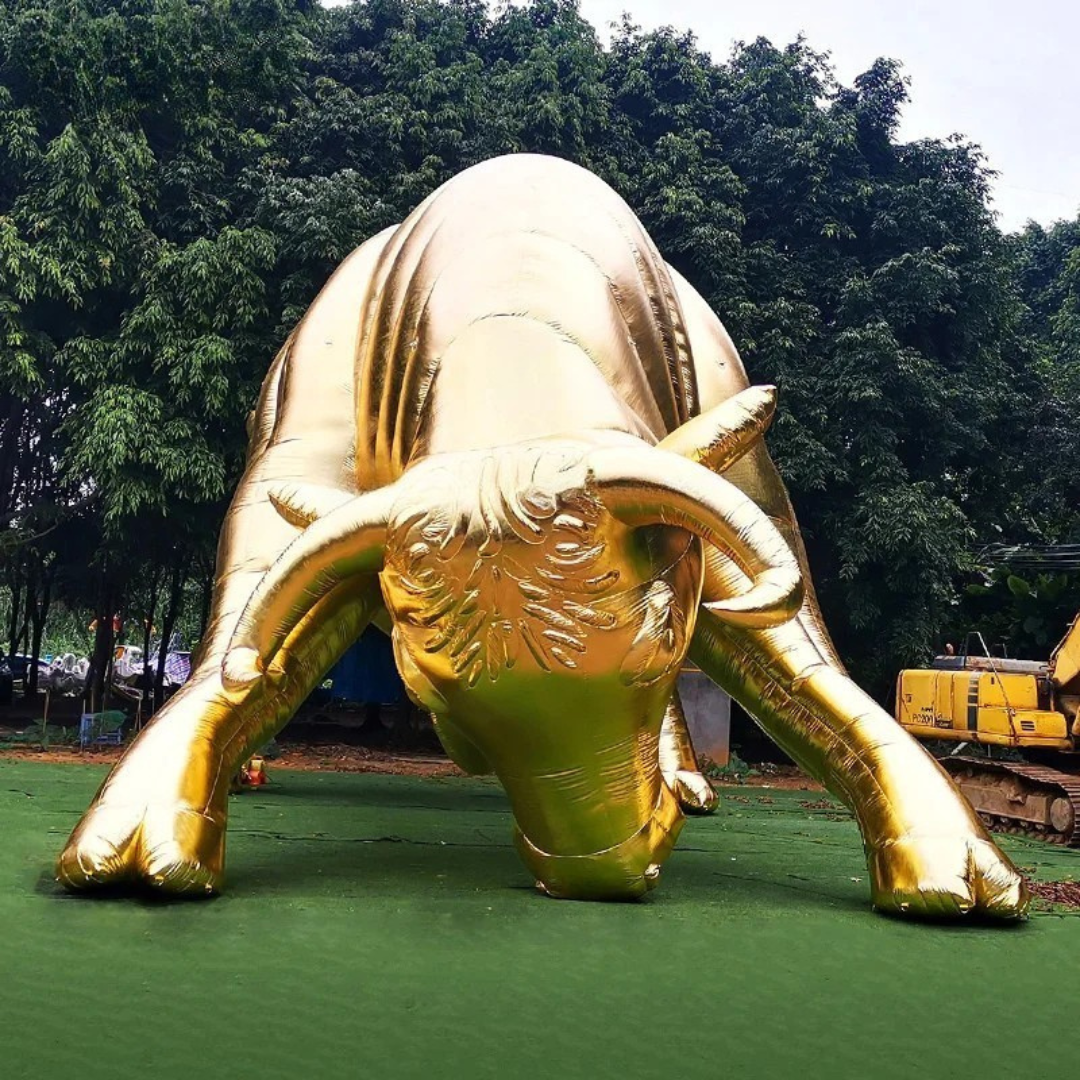Custom Inflatable Golden Bull for Events