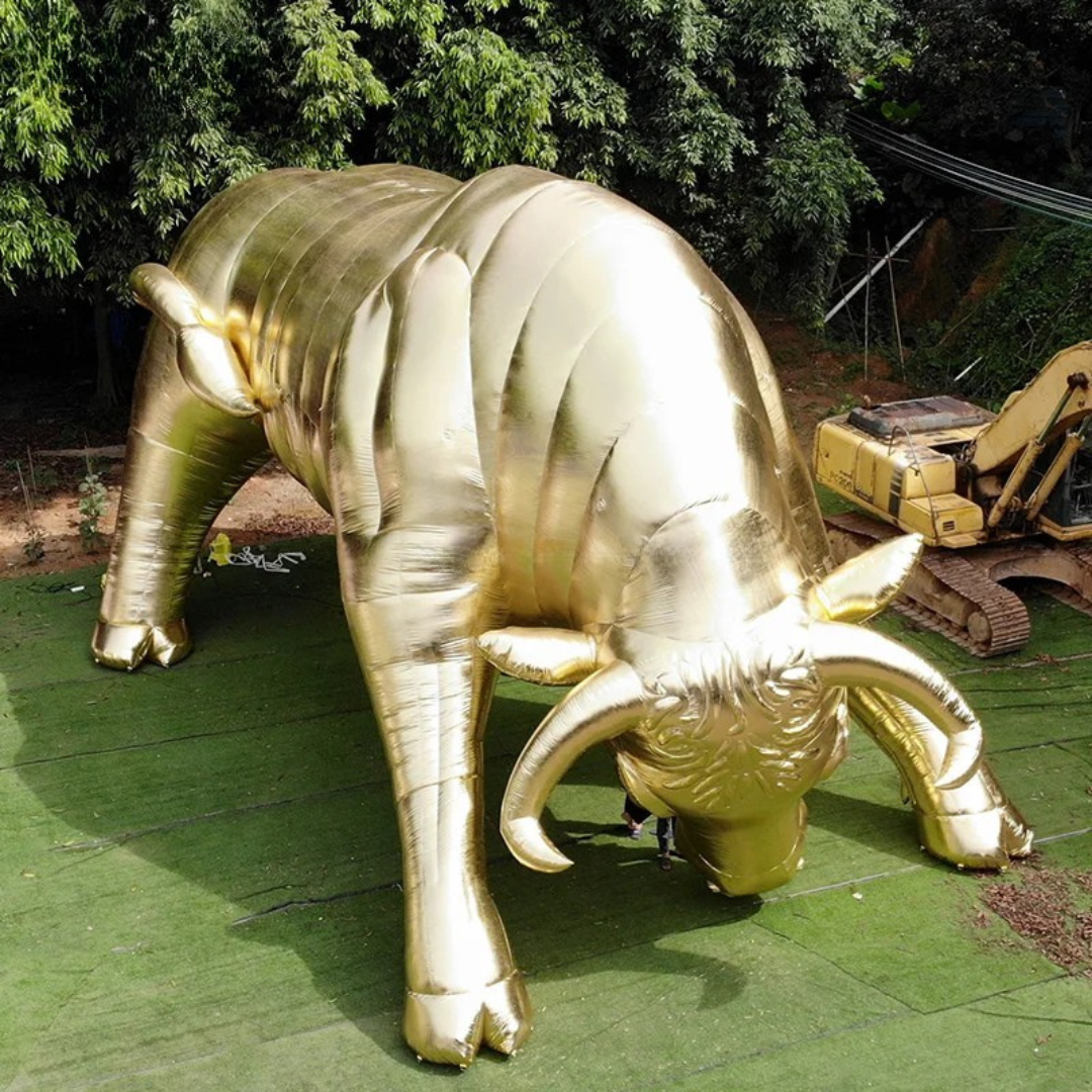 Custom Inflatable Golden Bull for Events