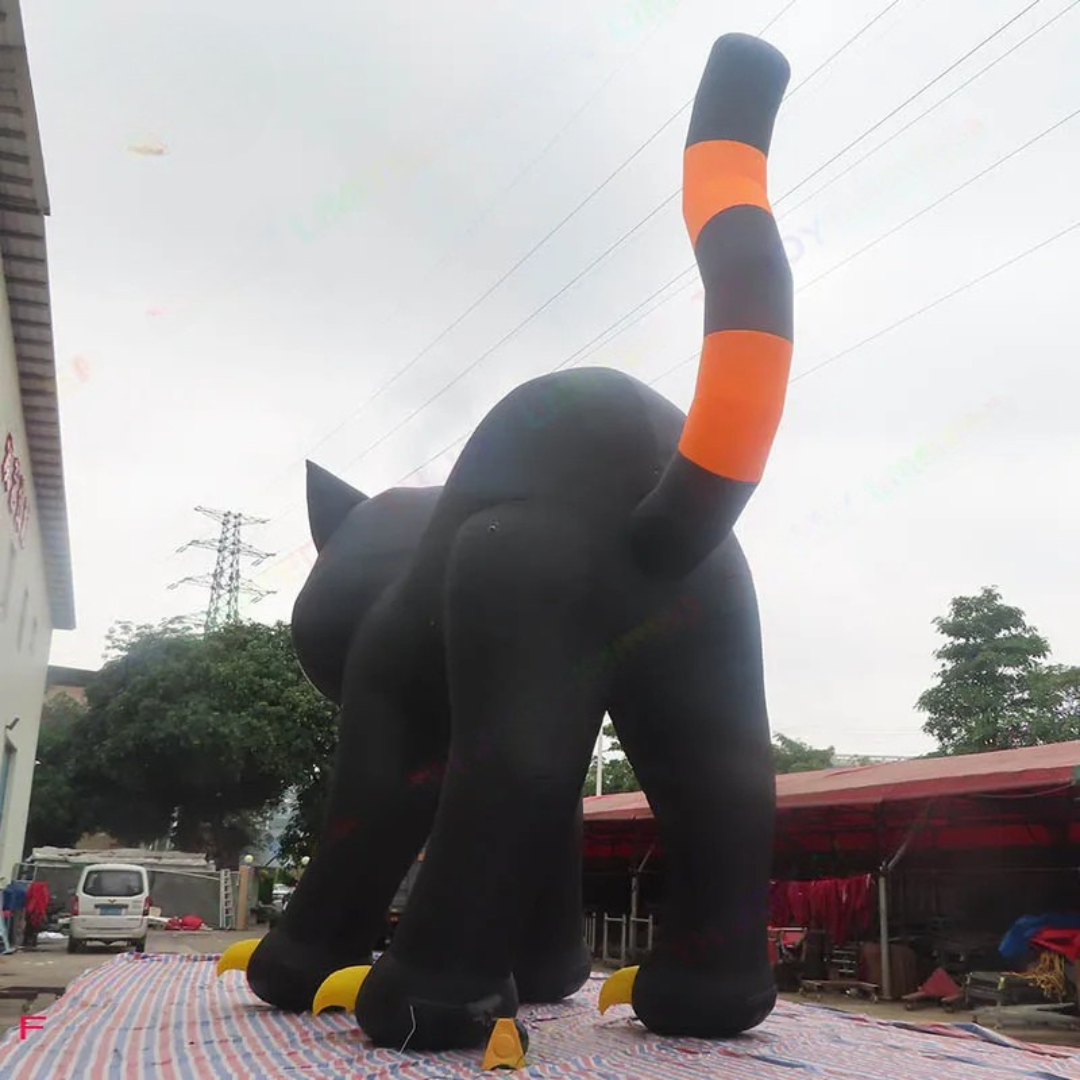 Giant Inflatable Black Cat with LED Lights