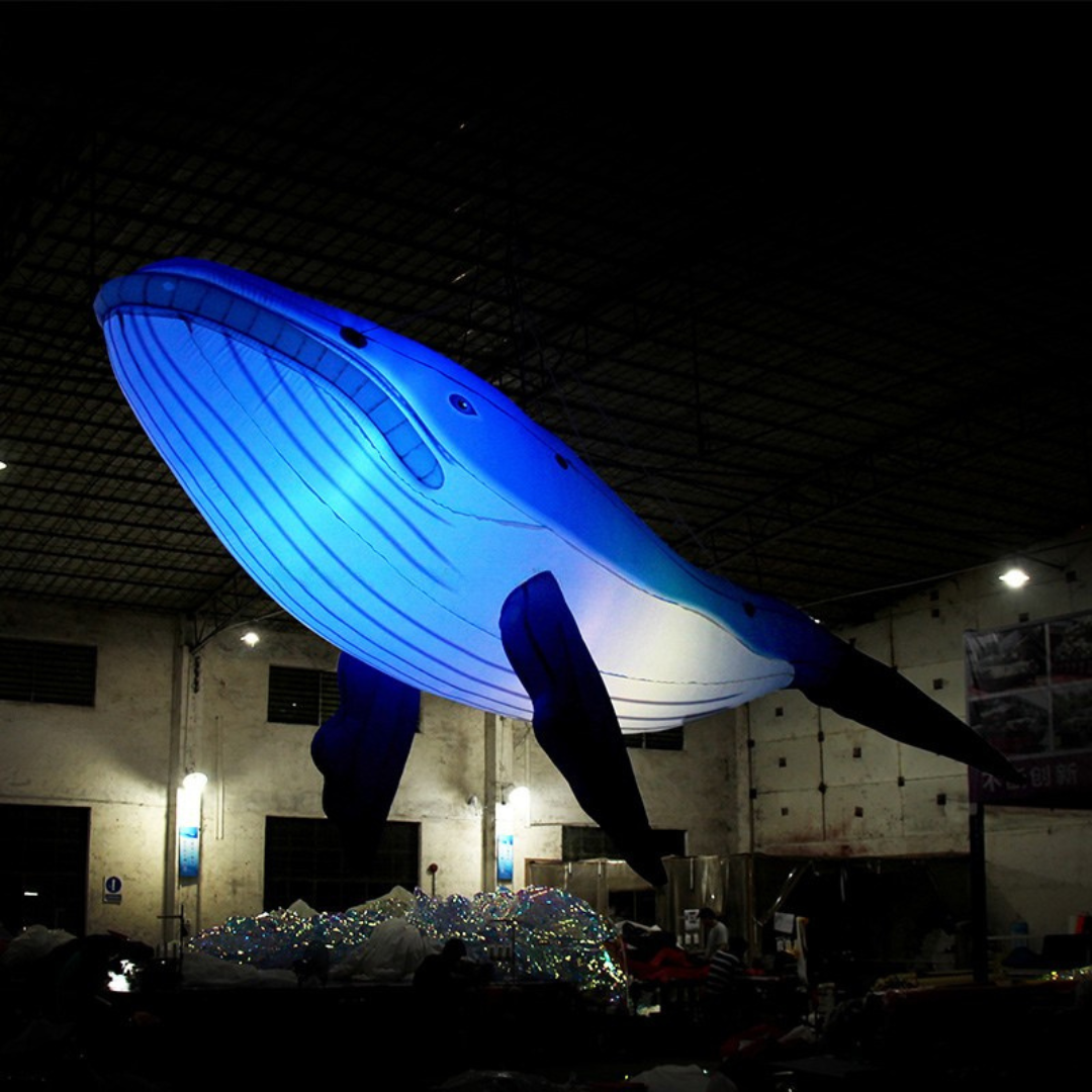 Giant Inflatable Blue Whale Model for Decor