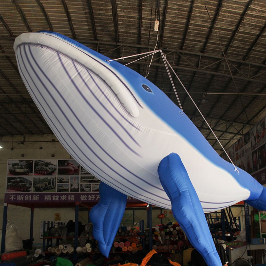 Giant Inflatable Blue Whale Model for Decor