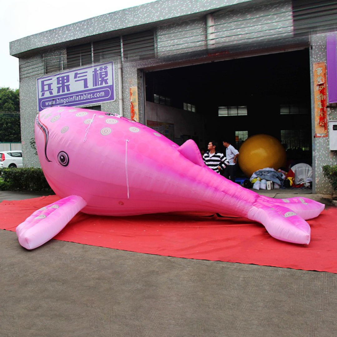 Inflatable Pink Whale Model for Event Decoration