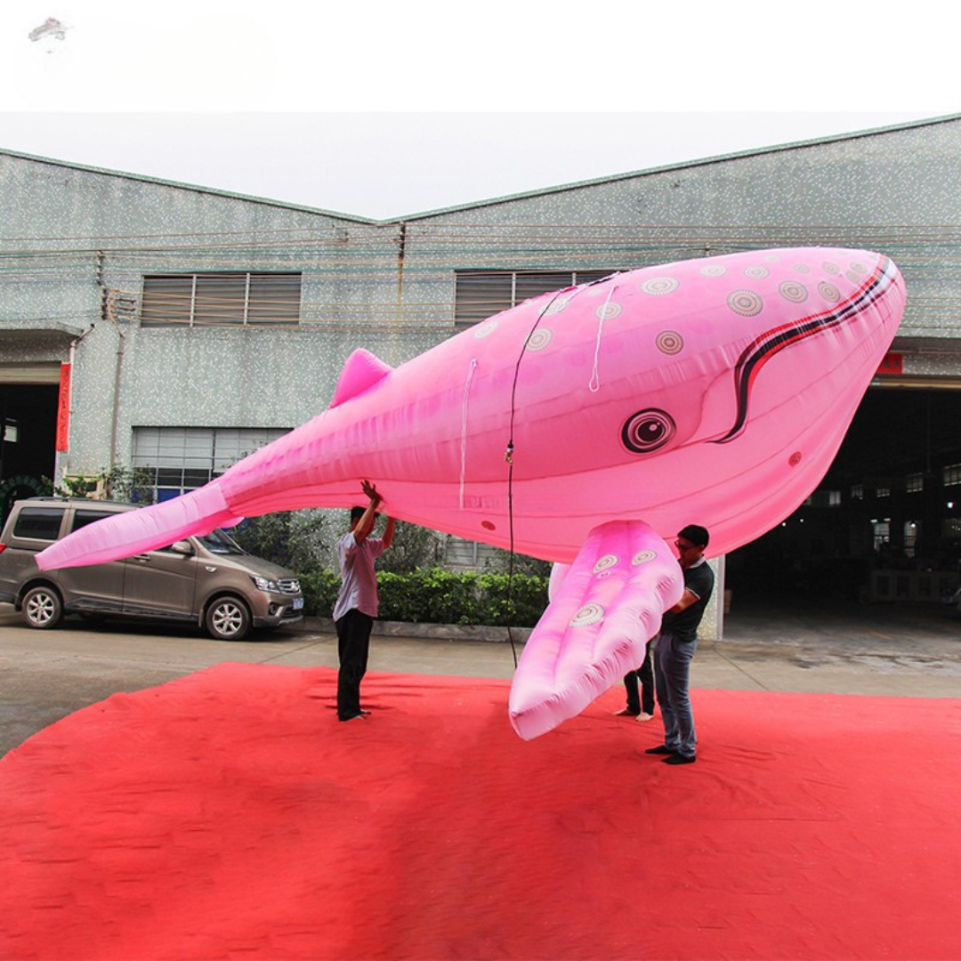 Inflatable Pink Whale Model for Event Decoration
