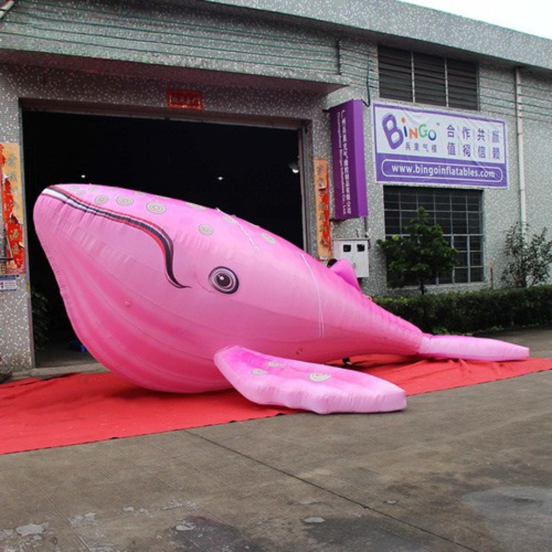 Inflatable Pink Whale Model for Event Decoration