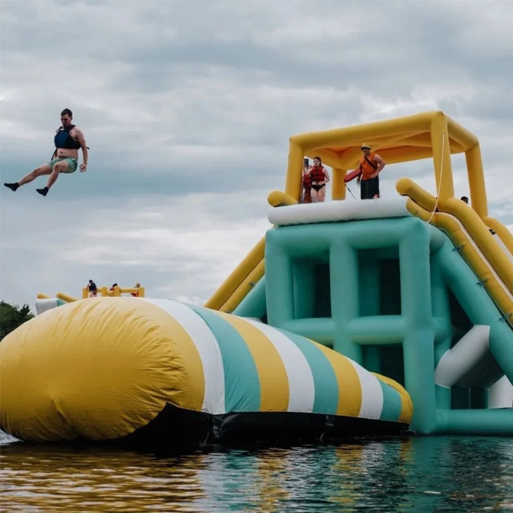 Inflatable Water Catapult Launch Pad for Lake Fun