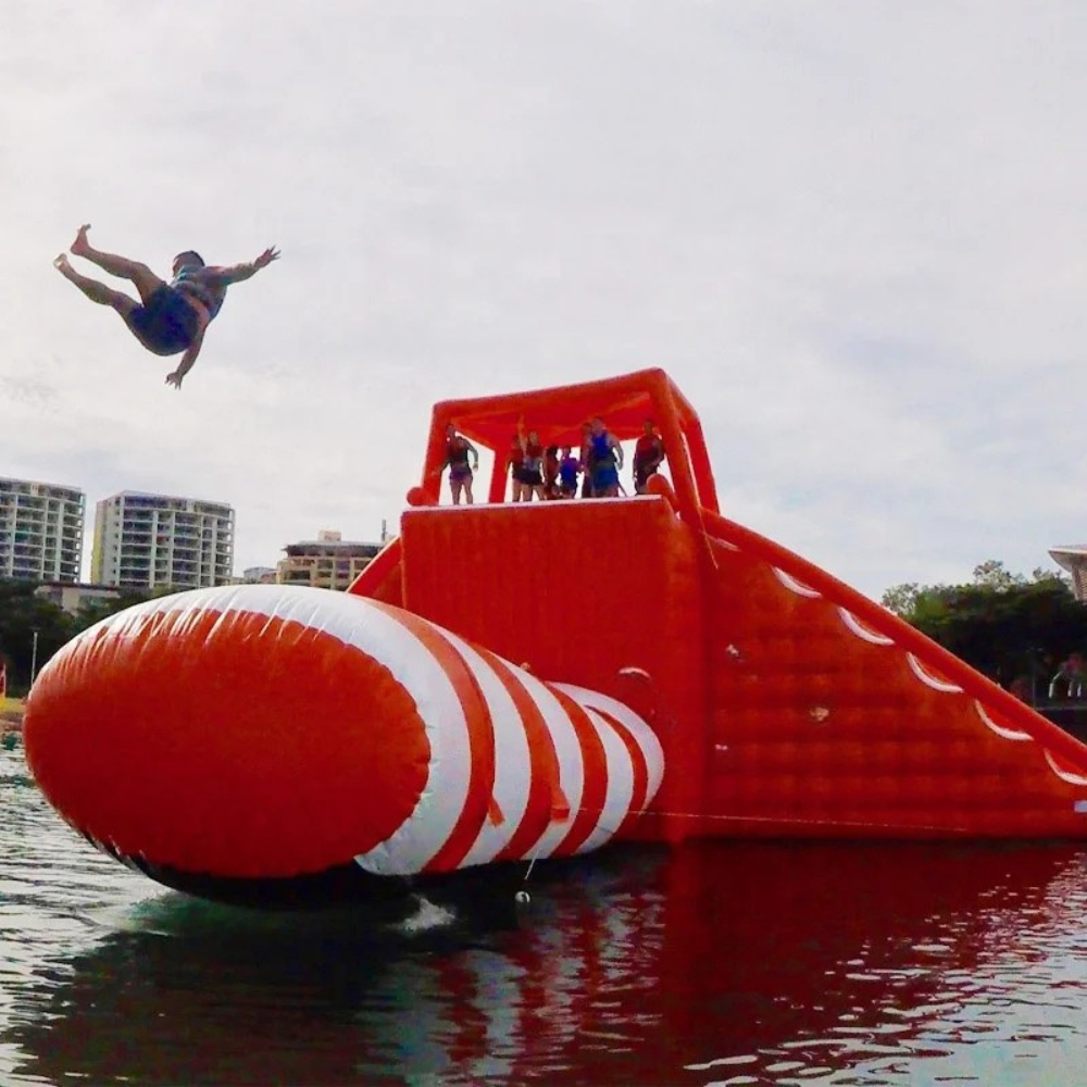 Inflatable Water Catapult Launch Pad for Lake Fun