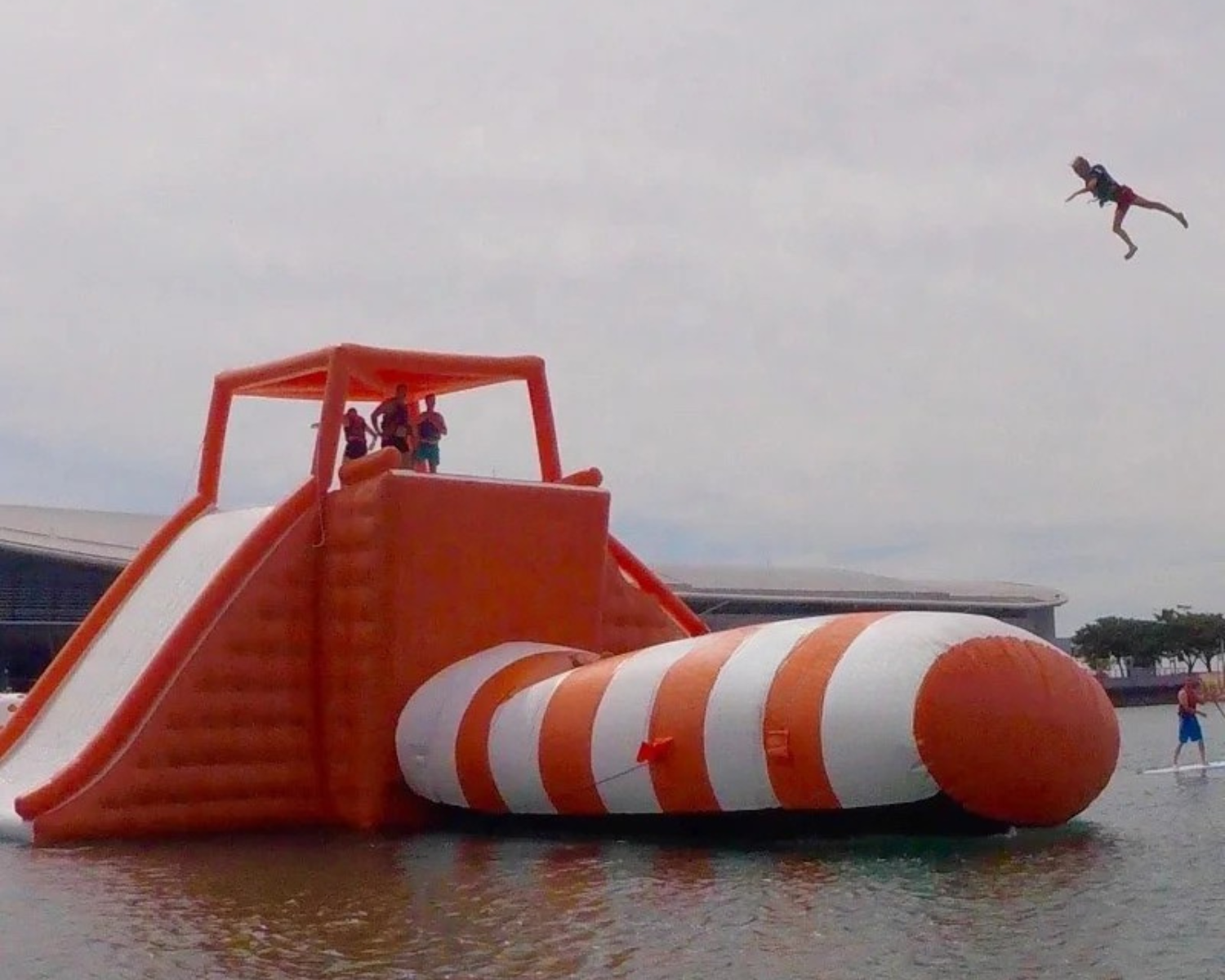 Inflatable Water Catapult Launch Pad for Lake Fun
