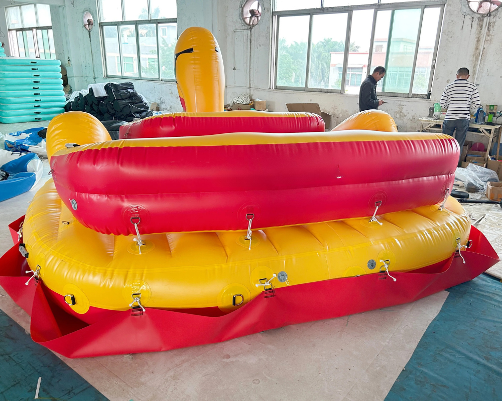 Inflatable Yellow Duck Ski Tube for Winter Fun