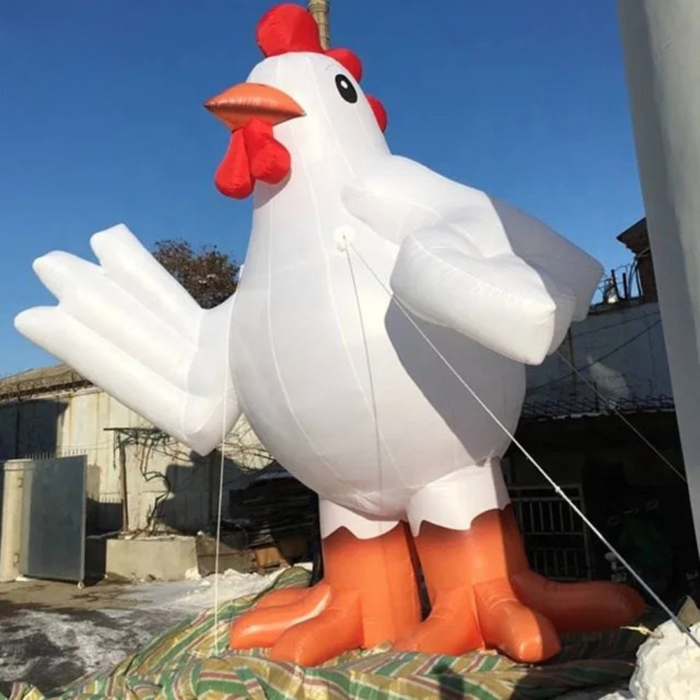 Outdoor Inflatable White Chicken Decoration with Custom Logo