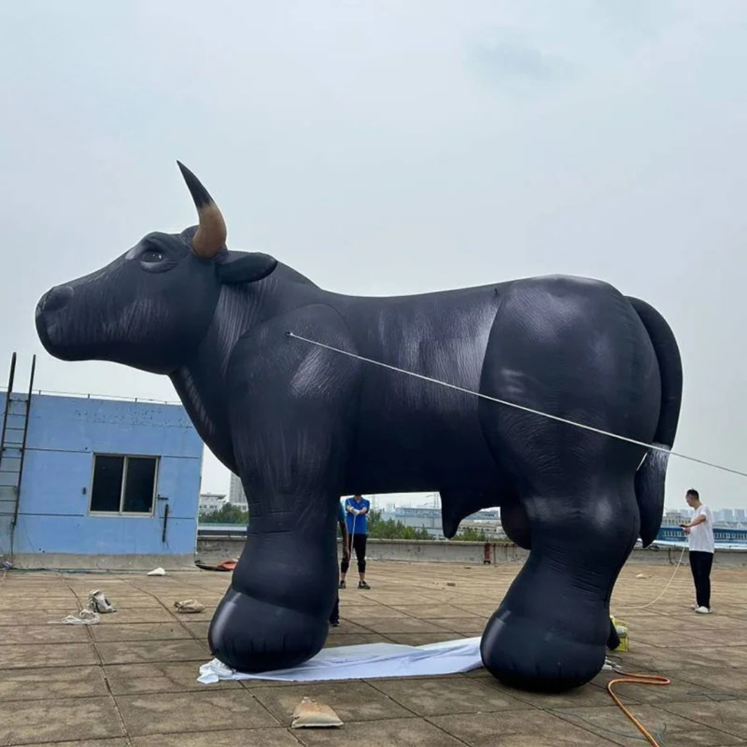 Giant Inflatable Black Cow for Events