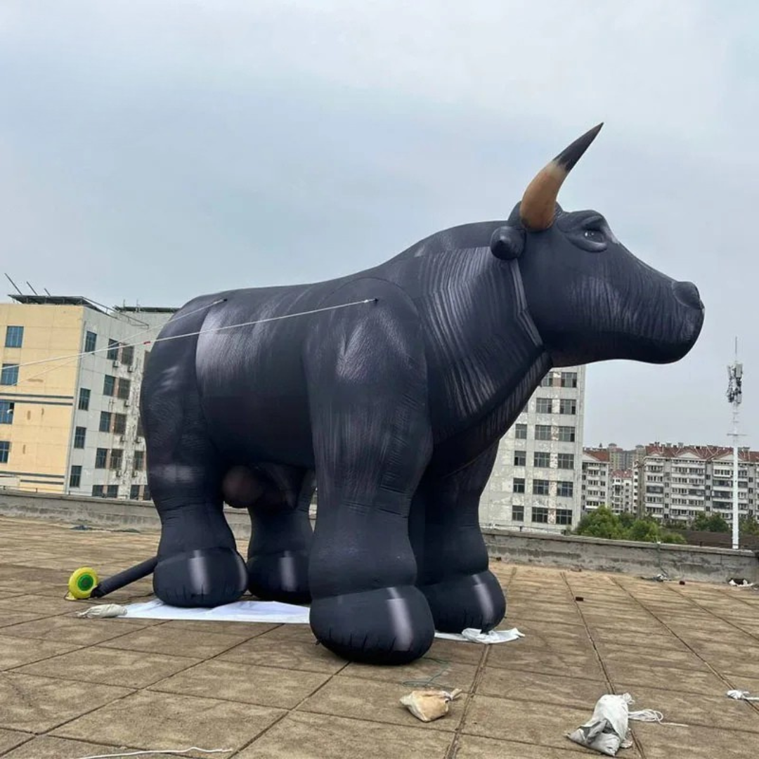 Giant Inflatable Black Cow for Events