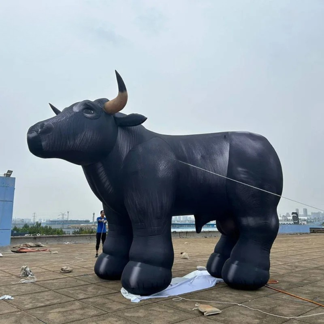 Giant Inflatable Black Cow for Events
