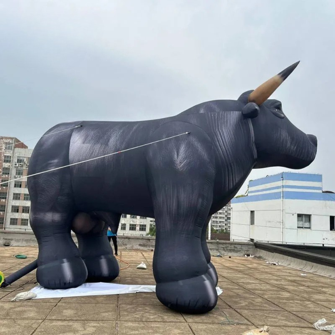 Giant Inflatable Black Cow for Events