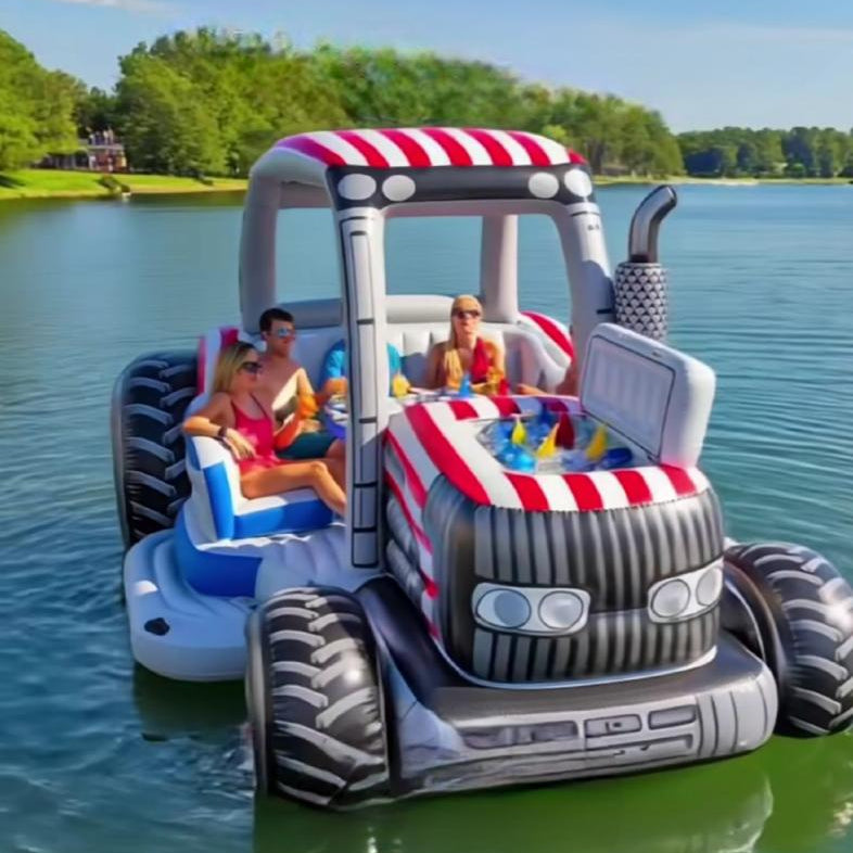 Inflatable Tractor Lake Float Gathering Spot for Parties