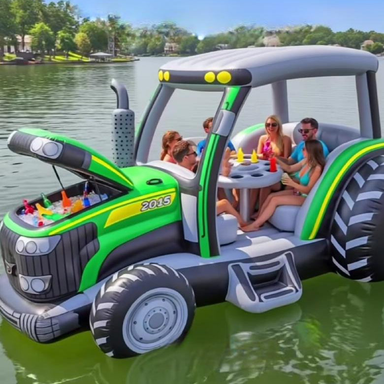 Inflatable Tractor Lake Float Gathering Spot for Parties