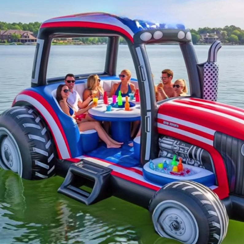 Giant Inflatable Tractor Float for Lake Relaxation