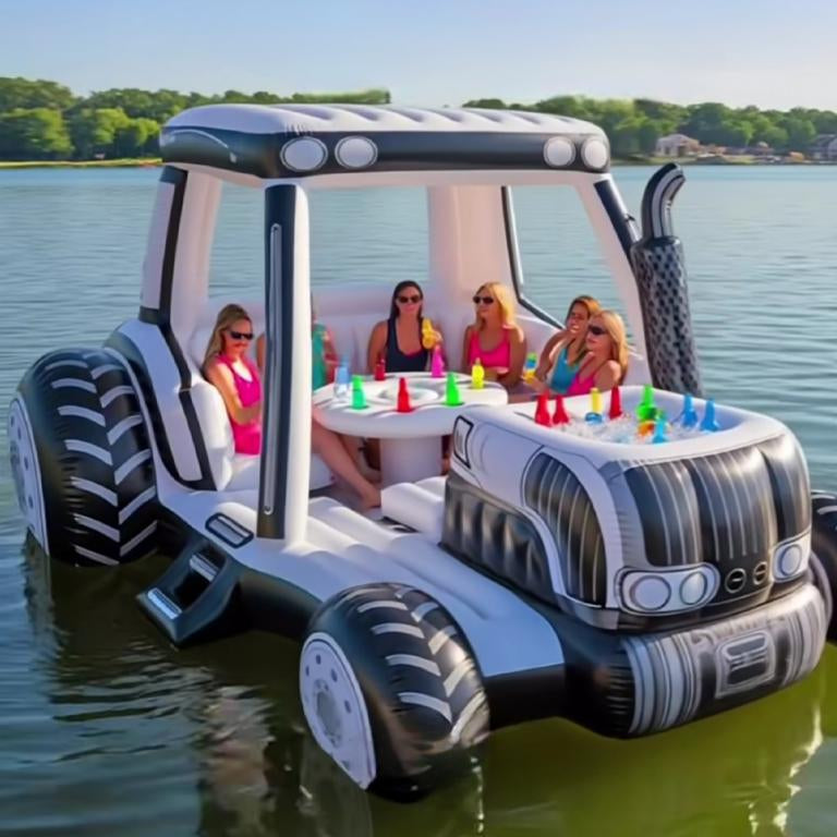 Giant Inflatable Tractor Float for Lake Relaxation