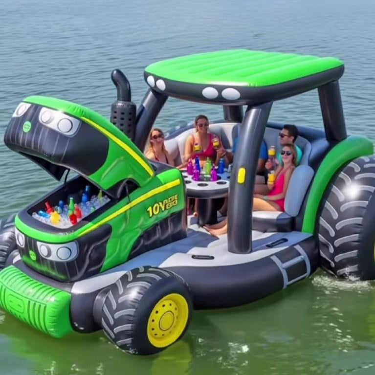 Giant Inflatable Tractor Float for Lake Relaxation