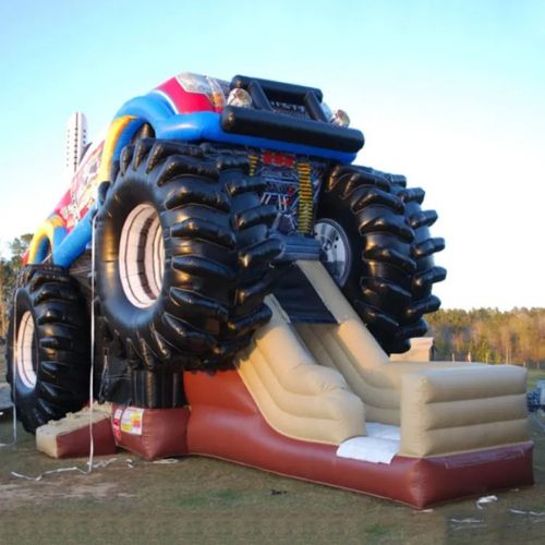 Monster Truck Bounce House with Slide