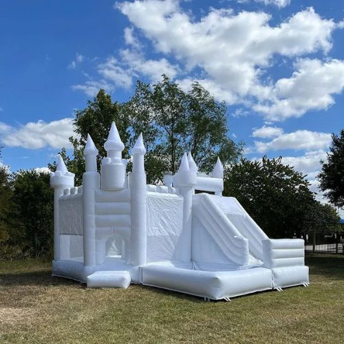 White Ball Pit Bouncy Castle with Slide