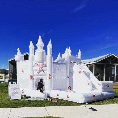 White Ball Pit Bouncy Castle with Slide