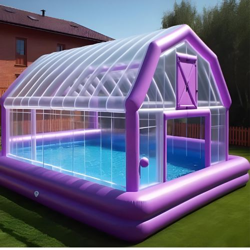 Tente gonflable transparente pour piscine