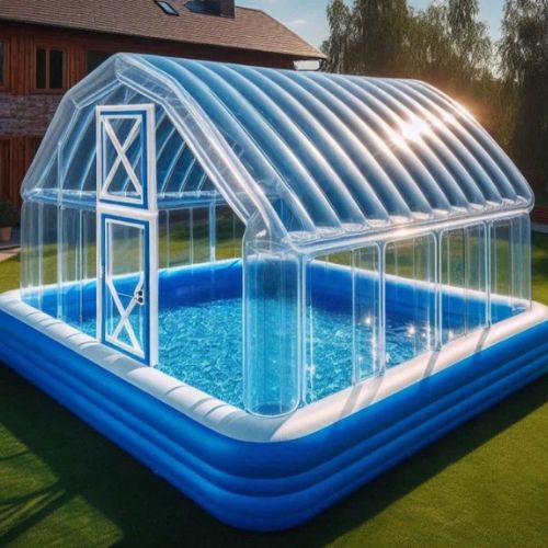 Tente gonflable transparente pour piscine