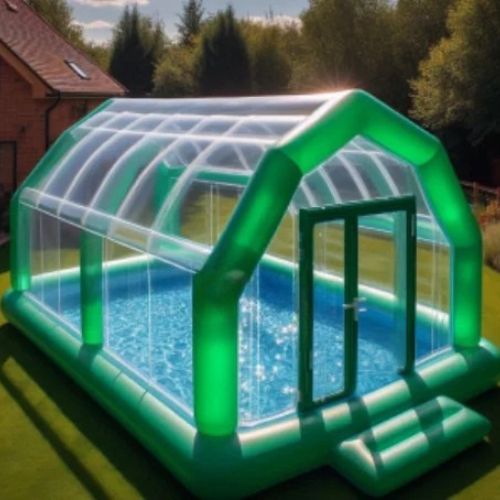 Tente gonflable transparente pour piscine