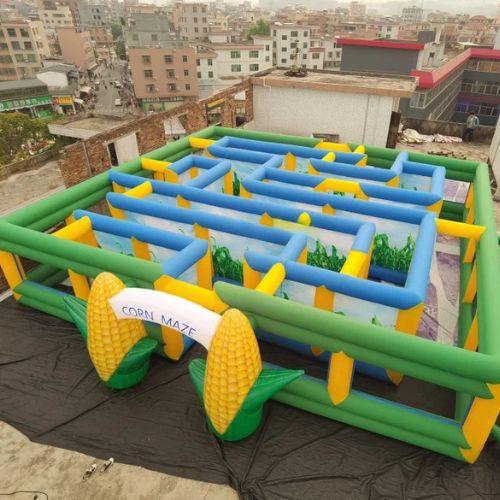 Inflatable Corn Maze Obstacle Course Fun