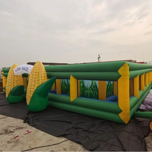 Inflatable Corn Maze Obstacle Course Fun