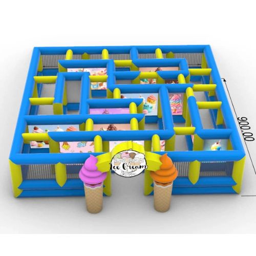 Inflatable Ice Cream Maze Game Outdoor Fun