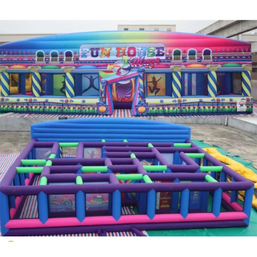 Outdoor Circus Theme Inflatable Maze Court