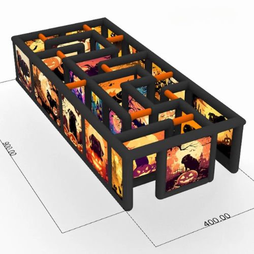 Black Scary Inflatable Maze Halloween Attraction