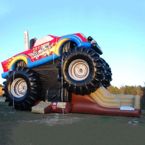Monster Truck Bounce House with Slide