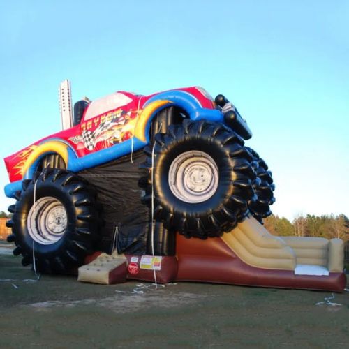 Monster Truck Bounce House with Slide