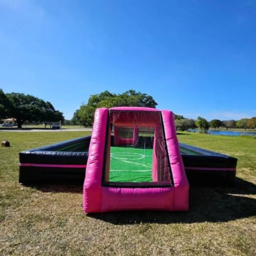 Inflatable Pink Black Soccer Field Arena