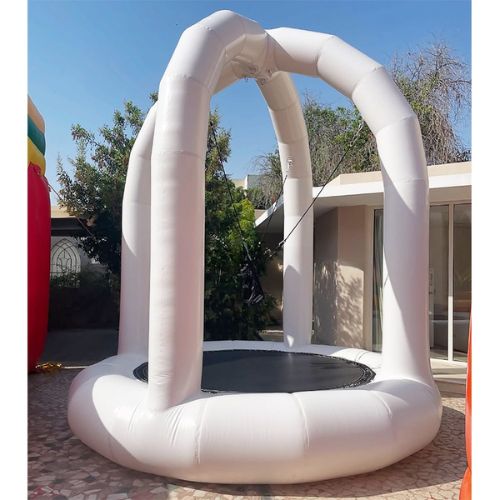 White Inflatable Bungee Jumping Sports Game